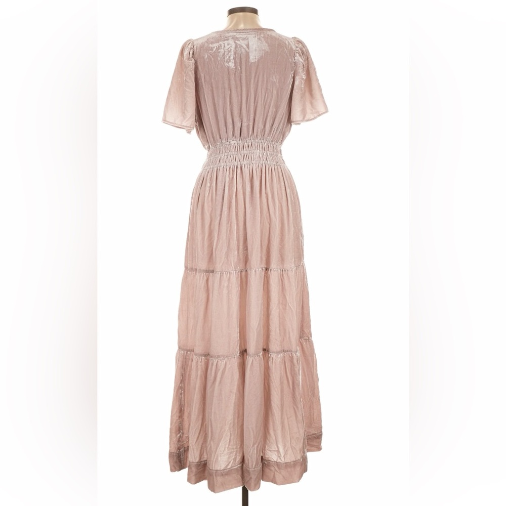 🌺 Anthropologie The Somerset Maxi Dress Velvet Edition in Lavender, blush, large - Picture 7 of 10